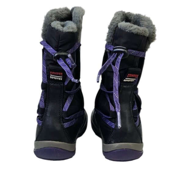 Camper x Goretex Womens Peu Pista Leather Boots, Black, Purple, Size 36 / US 6 - Picture 7 of 7